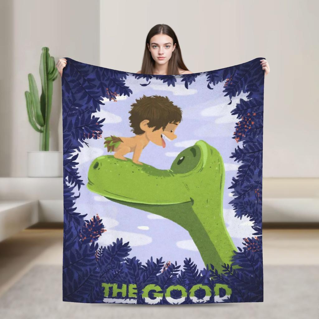 The Good Dinosaur Arlo Spot Gebreide Deken Schattige Cartoon Flanellen Plaid Dekens Beddengoed Bank Ultra-Zacht Warm Sprei Draagbaar