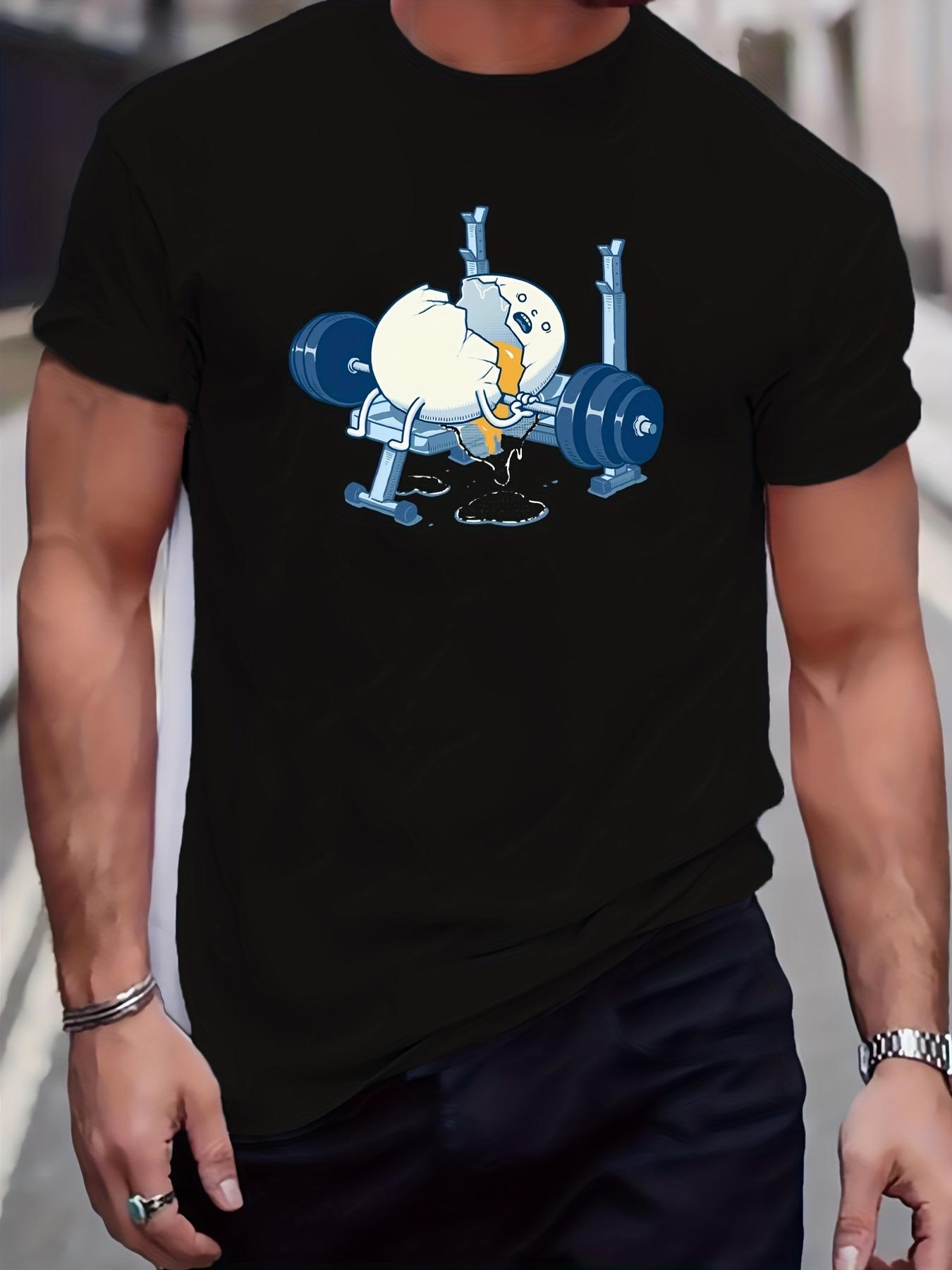 

Egg Lifting Men Cotton TShirt Funny Fitness Muscle Gym Casual Streetwear Black - Men s Summer Cotton Graphic Tee 5XL різнокольоровий