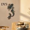 Beach House Wall Accents Metal Mermaid Decoration, Three-dimensional Hollow Iron Art Vintage Style Ocean Decor Sculpture, Retro Hanging Figures