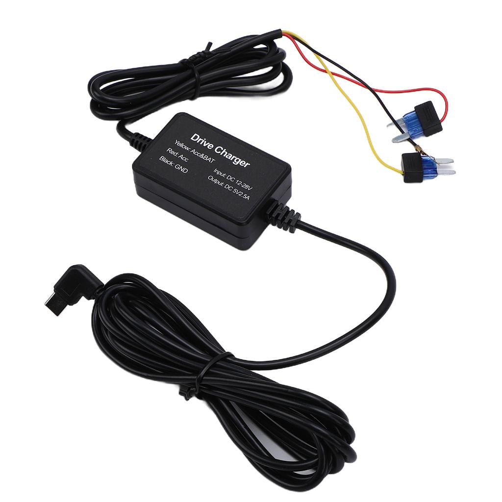 Car Cam Hardwire Kit 12-28V To 5V 2.5A with Low Voltage Type-C Hardwire Kit for 24 Hour Parking Monitoring