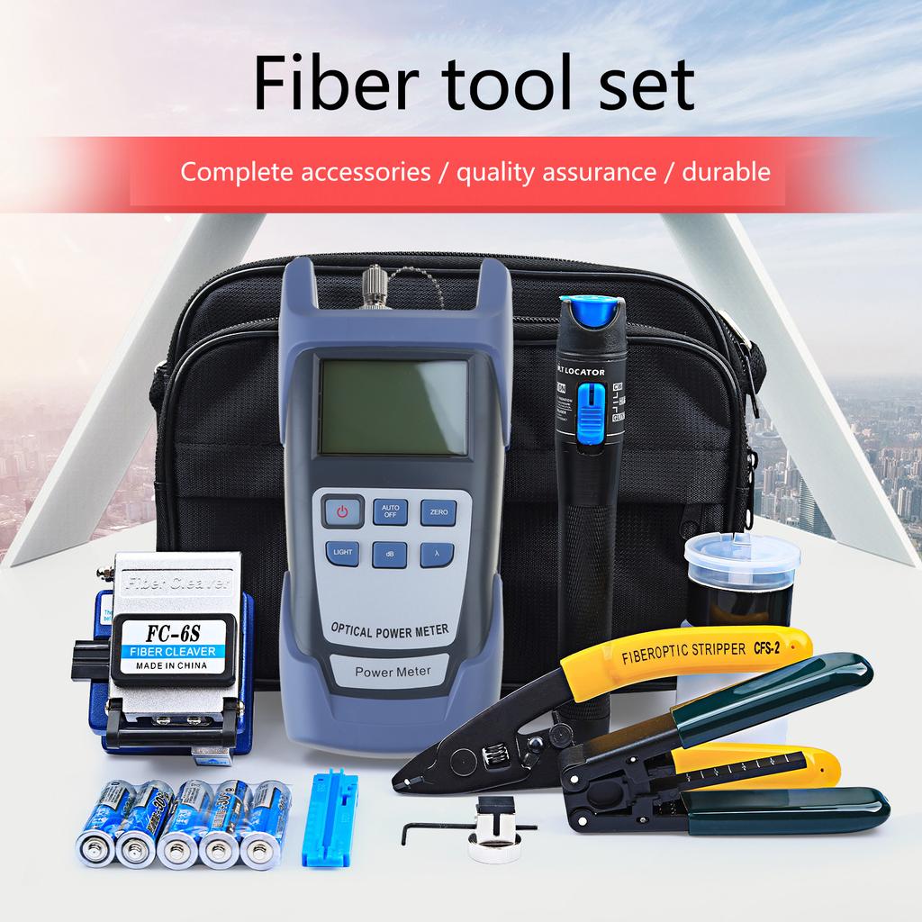 FTTH Optical Fiber Tool Kits Practical Fiber Cold Connection Tool FC-6S Fiber Cleaver Optical Power Meter Bag Hand Tools