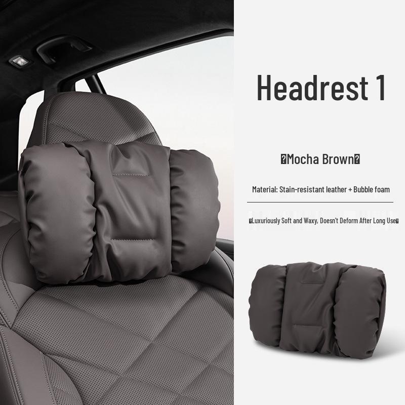 Luxury Leather Car Neck & Lumbar Support Pillow Set