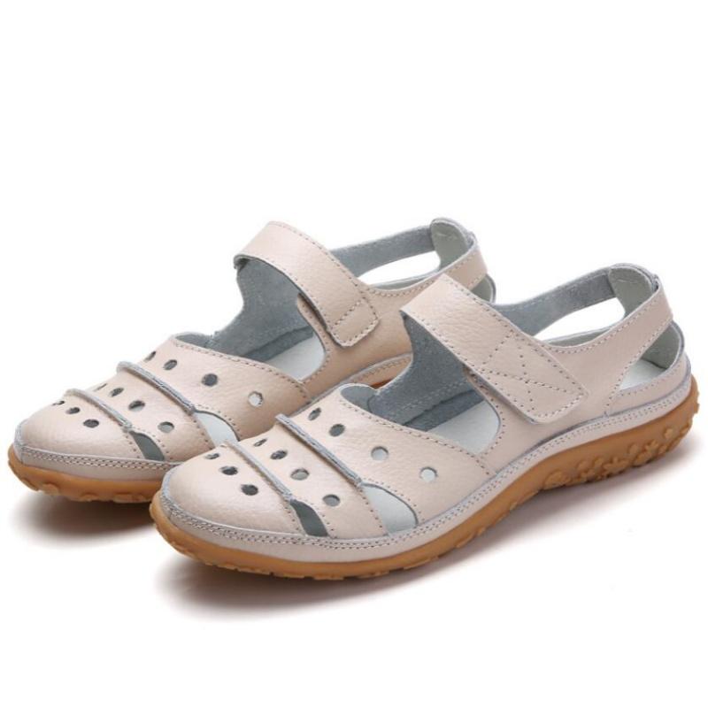 Women Sandals New Spring Summer Flat Hollow Out Ladies Shoes Buckle Solid Color Women's Sandals Beach Shoes