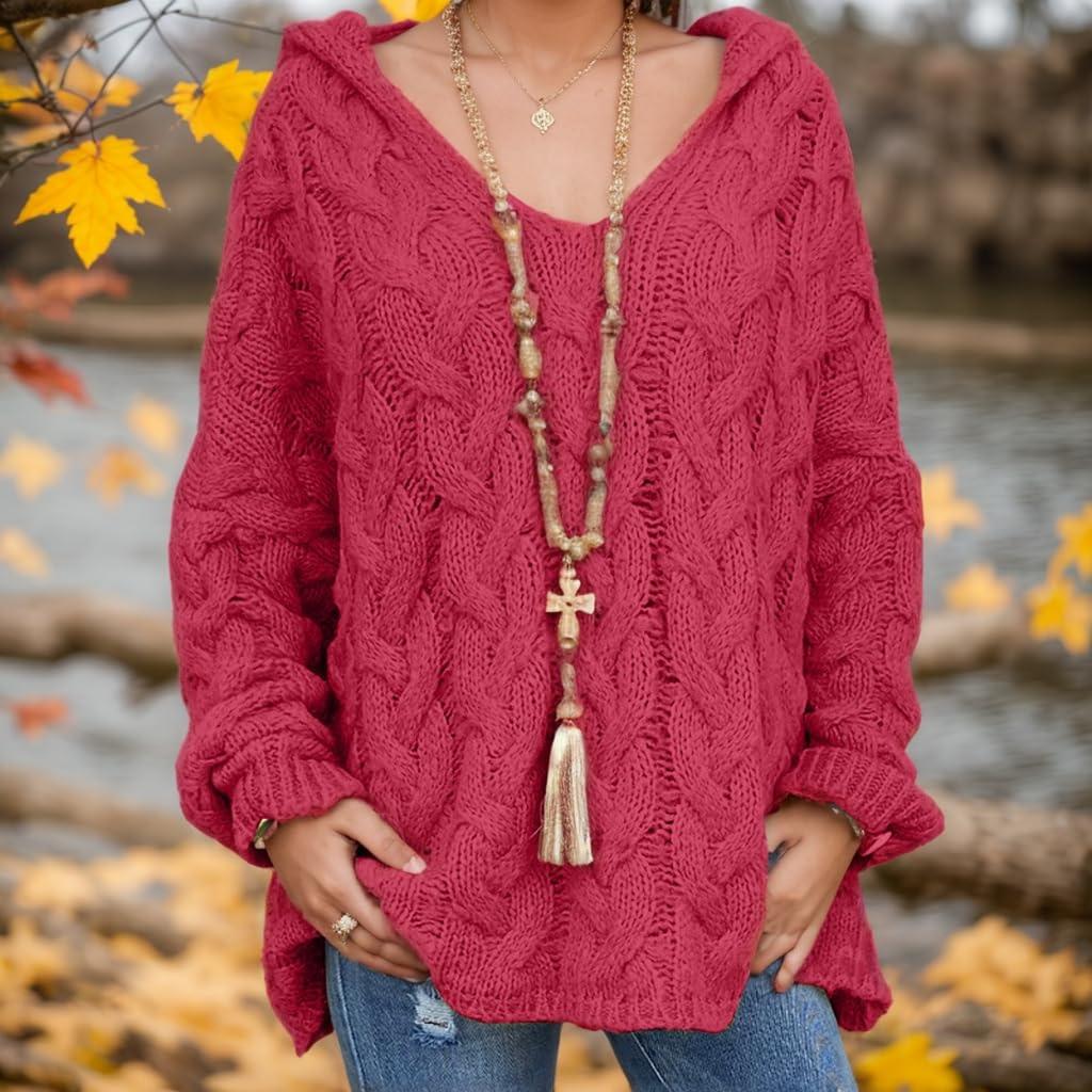 Women's Fashionable Long-sleeved Woven Floral Pullover Knitted Sweater Sweater Top