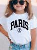 Mode Paris Design Roliga T-shirts Gotiska Barn Barns T-shirt Pojkar Flickor Sommar Vår Vardaglig Topp T-shirt Kortärmad