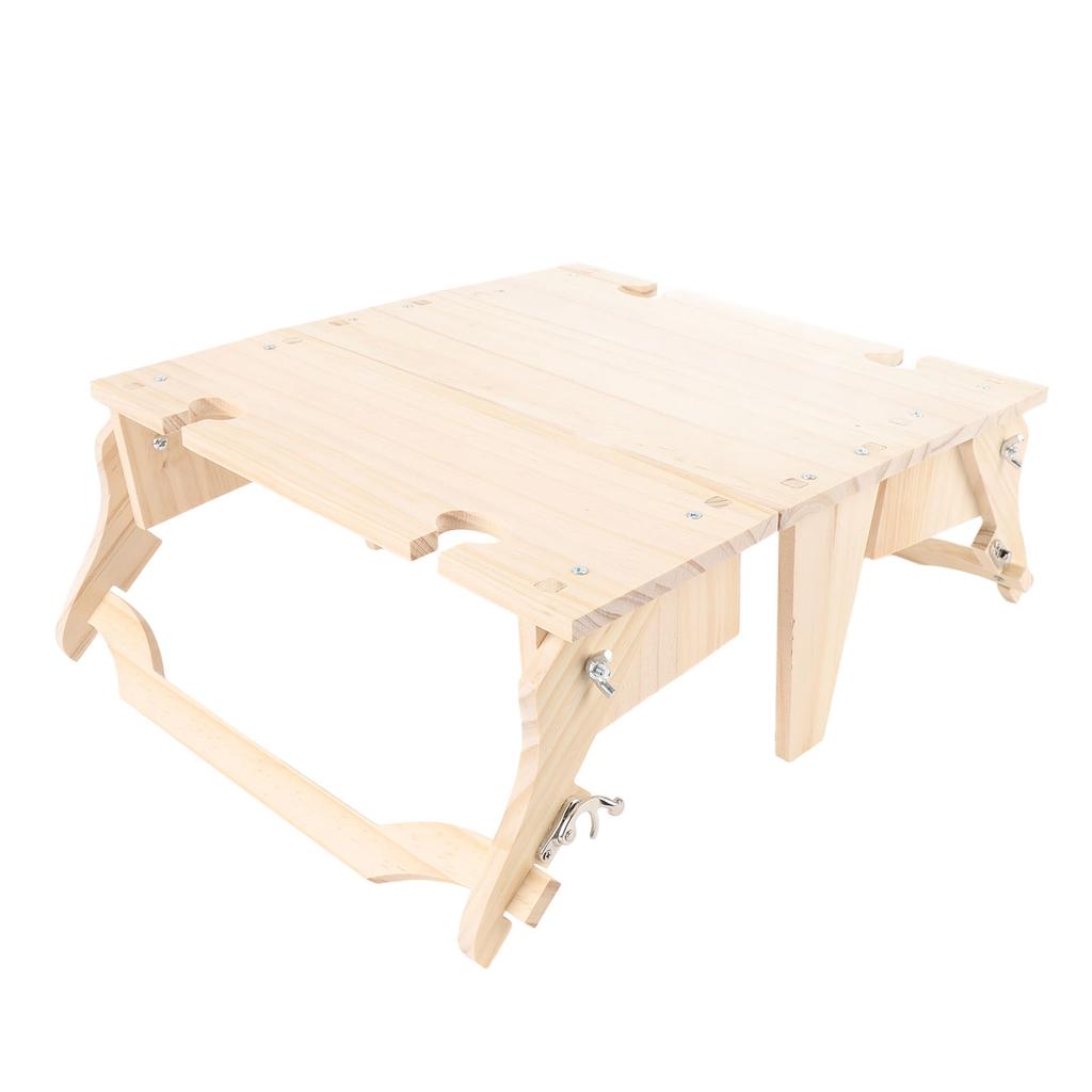 Wooden Folding Picnic Basket Table Outdoor Portable 2 in 1 Vintage with Wine Glass Holder