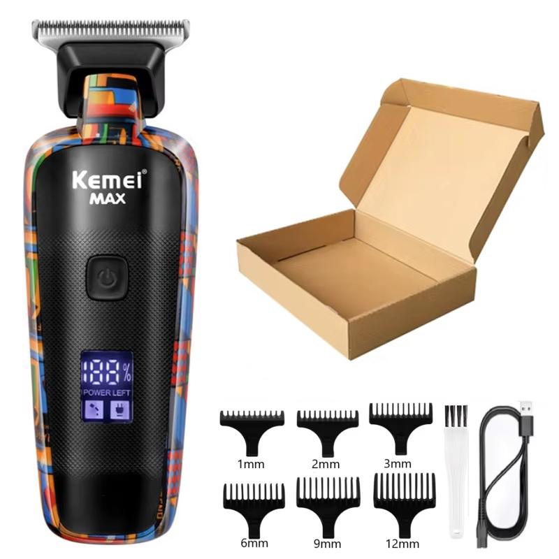 Kemei KM-MAX5090 Electric Hair Clipper Multifunctional Home Hair Trimmer Printing Graffiti Razor USB Men s Electric Shaver
