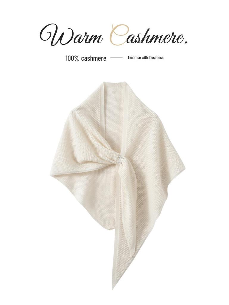 Women's 100% Pure Cashmere Rhinestone Knit Shawl - Versatile Fashion for Autumn/Winter
