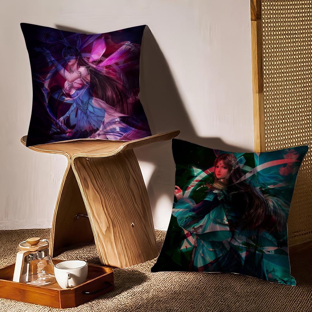 Soul Land Cushion Cover Anti-dustmite Pillowcase Invisible Zipper Silky Short Plush Sofa Cushion Cover