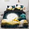 Husă de Plapumă Căprioară Elan King Queen Fermă Căprioară Pădure Husă Plapumă Elan Faună Sălbatică Animal Set de Lenjerie de Pat Camping Vânătoare Husă Plapumă