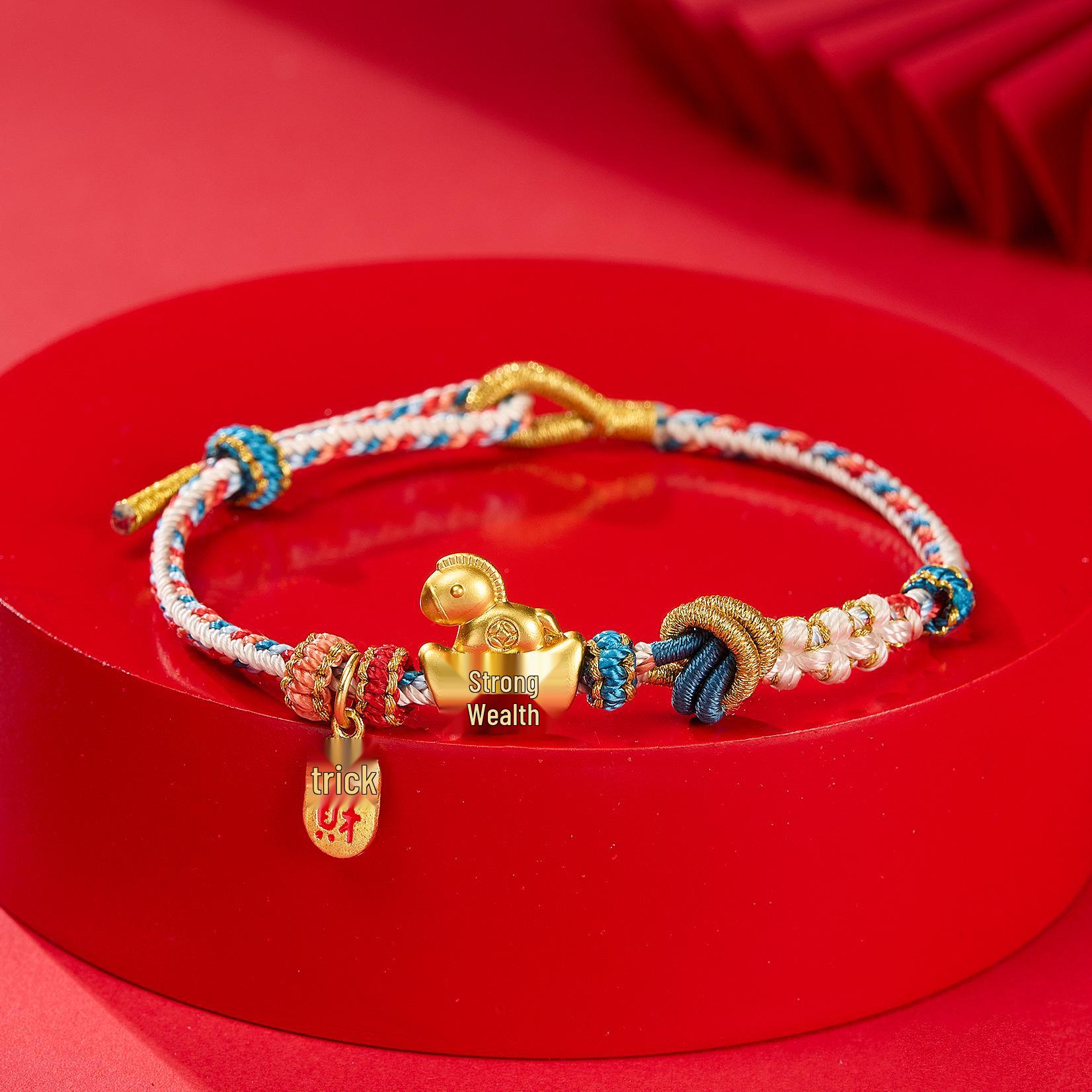 Year of the Horse Red String Bracelet: Handwoven Zodiac Couple Gift