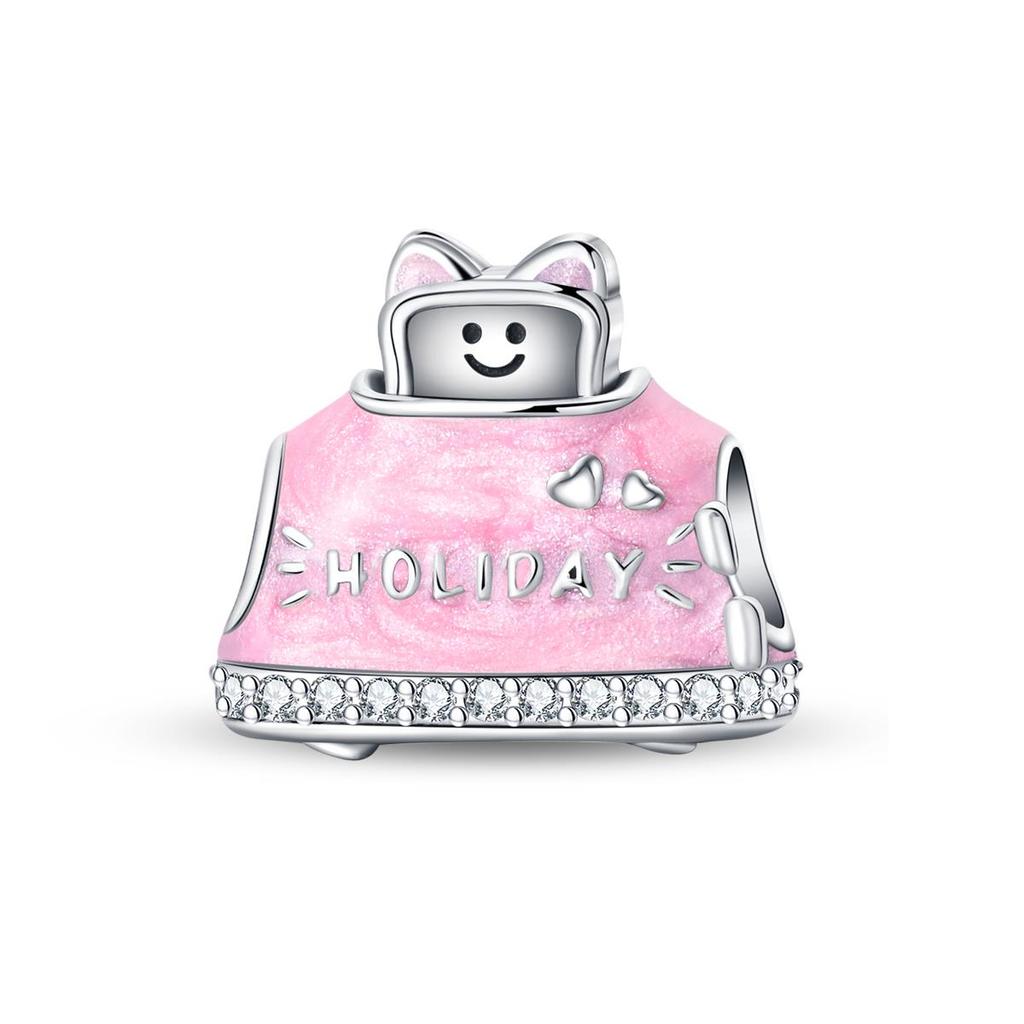 Compatible With Pan Authentic Original Bracelets Cute Pet Kitten Puppy Sheep Cute Colored Zircon Bead Components Do It Yourself High Quality Fine