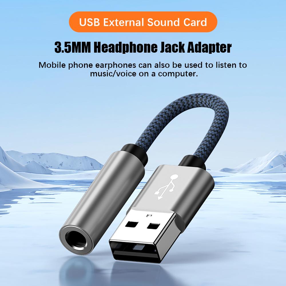 Xiaomi USB A To 3.5mm Jack Audio Adapter Earphones Microphone Conversion With External Stereo Sound Card For PC Laptop Mac Accessories