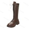 Autumn Winter Thick Heel Knight Boots Women Over Knee High Tube Long Motorcycle Boots New Versatile Square Head Buckle Style