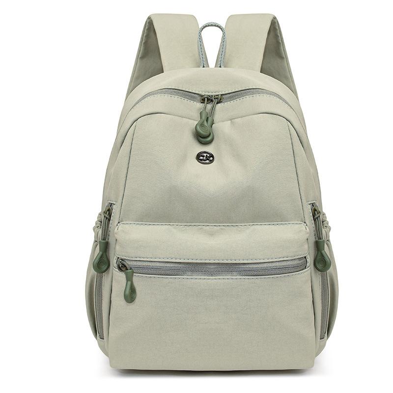 

New double shoulder schoolbag Korean version casual simple versatile lightweight backpack solid color large capacity commuter bag double 27*13*34 зелёный