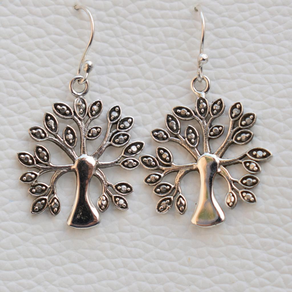 925 Sterling Silver Tree of Life Earring, Handmade Earrings, Birthday Gift, 925 Sterling Silver Earrings