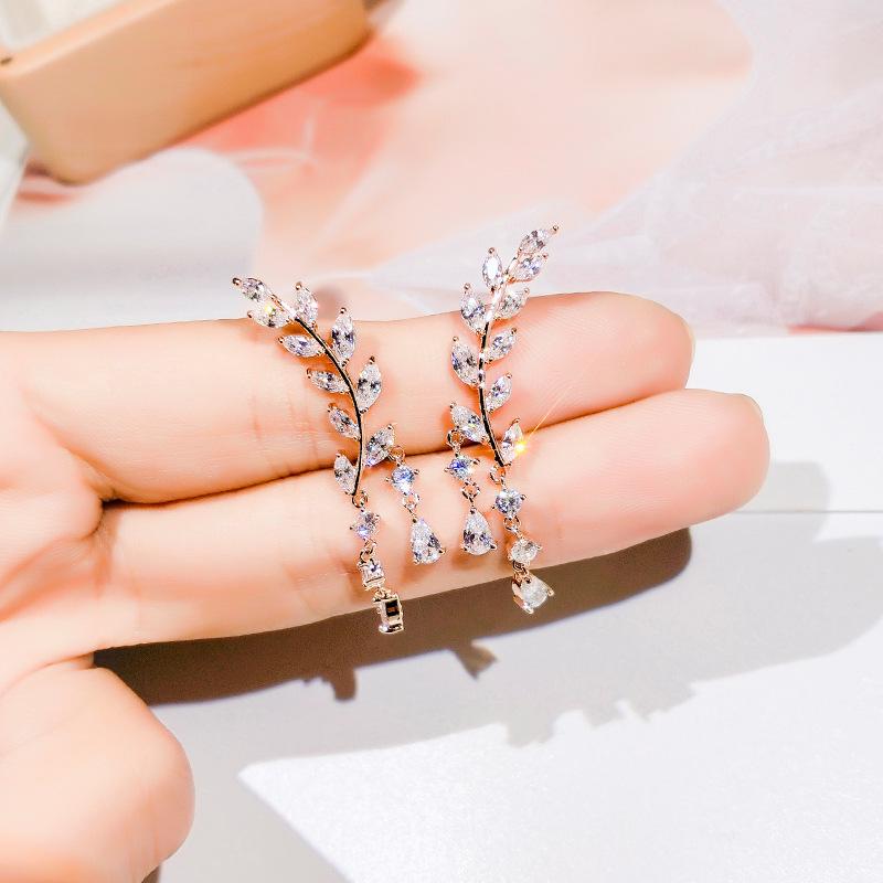

Korean Style Olive Branch Tassel Earrings - Hot Seller Valentine s Day Gift