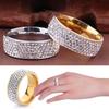 1PC cadeau bijoux bague en acier Bling titane accessoires amoureux fiançailles Couple