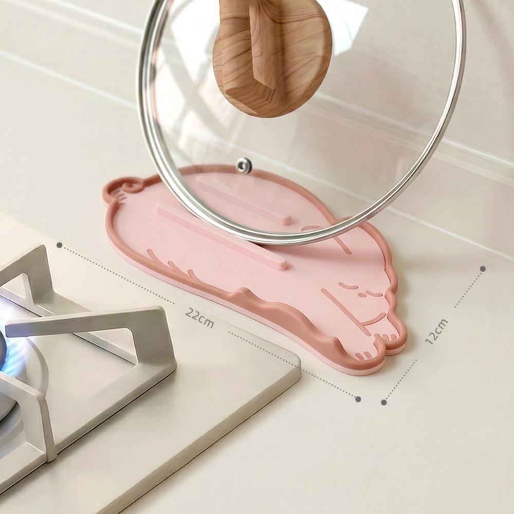 Heat Resistant Pot Lid Holder Non-slip Chopstick Holder Soft Spoon Holder Mat Kitchen Countertop