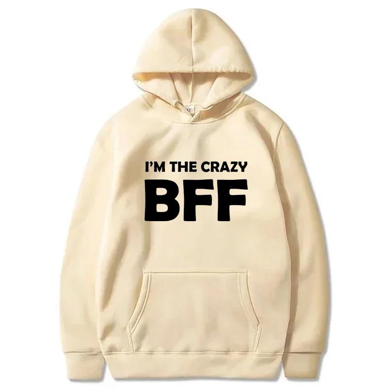 BFF Printed Hoodie Autumn Winter Women Men Casual Loose Simple Fashion Comfortable O-Neck Long Sleeve Fleece Sweatshirts