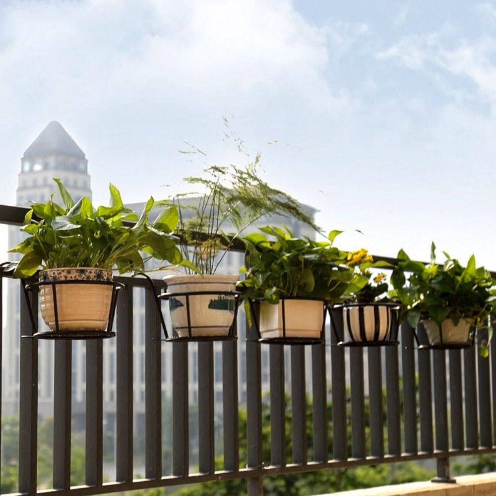 Metal Flower Pots Stand Hanging Potted Plant Rack Patio Garden Hanging Basket  Living Room