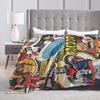Goldorak Cartoon Blanket  Super Soft Print Plush Bedding Throws For Couch Chair Airplane Travel Flannel Bedspread Bed Cover