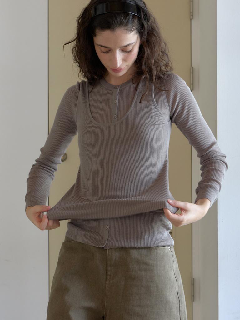 Elssibeui Wool Knit Sleeveless Top [3Colors]