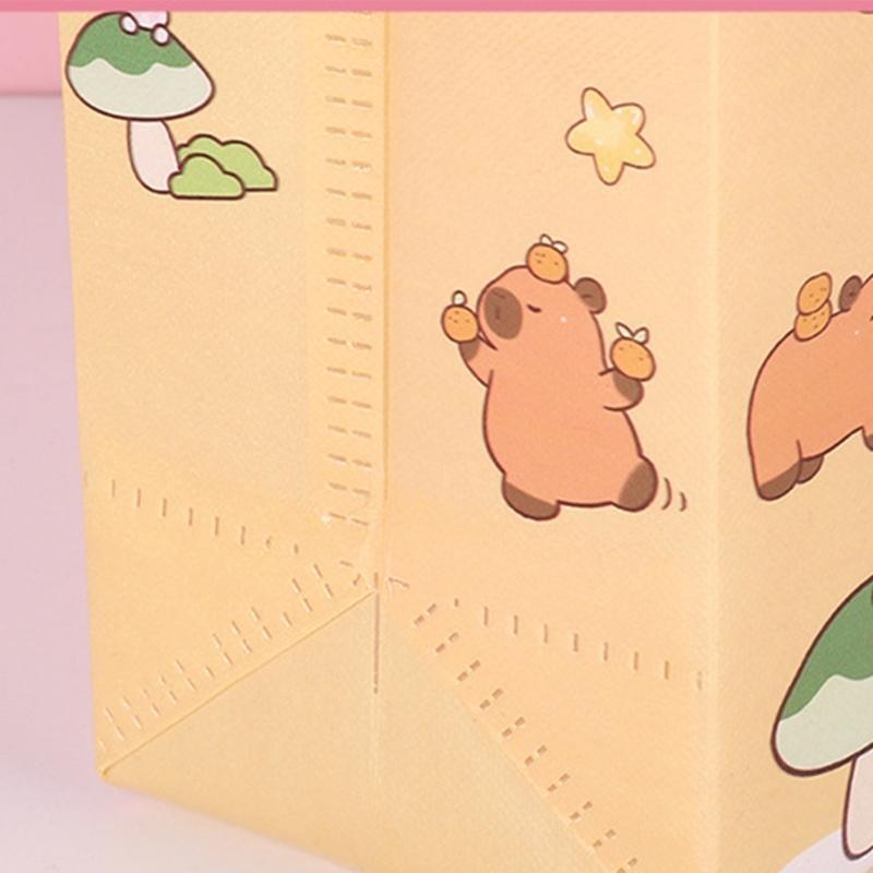 652F Cartoon Carring Bags with Handle 9x9x4Inch Nonwoven Handheld Bags For Birthday