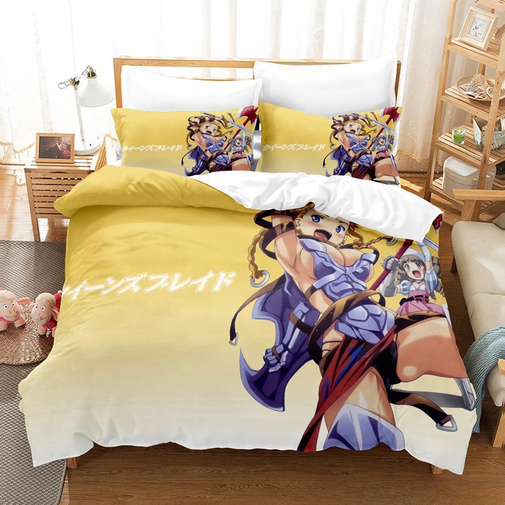 3D Print Anime Queen's Blade Bedding Set Single Twin Full Queen King Size Bed Set Adult Kid Bedroom Duvetcover Set Home Textile