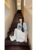 Plus Size Women's Korean Style Two-Piece: Printed Short Sleeve T-shirt & High Waist A-line Skirt