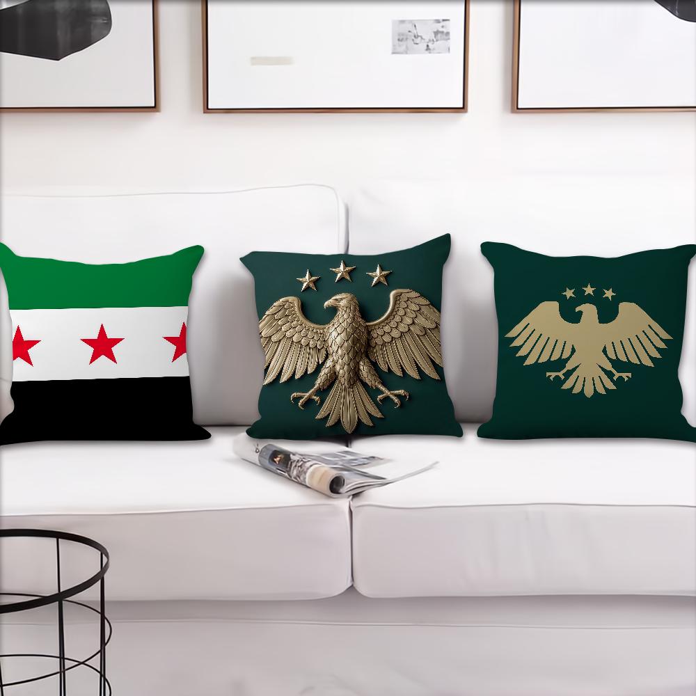 Flag Logo Eagle Syrian New 2025 cushion cover Pillow Cover Decoration Room Home Sofa living Office Car Nordic Simplicity