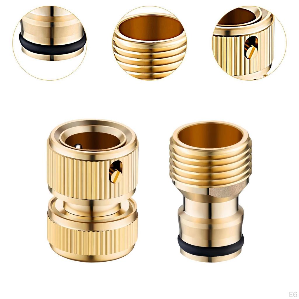 Garden Hose Fitting Male and Female Supplies Spare Parts Sturdy Quick Disconnect Adapter Thread