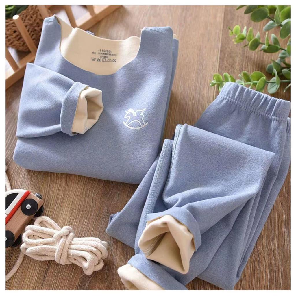 Children's Fleece-Lined Double-Sided Warm Underwear Set