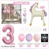 20pcs Standing Unicorn Horse Balloon Set 32 Inch Pink Number 0-9 Foil Balloons Standing Pegasus Birthday Party Decoration