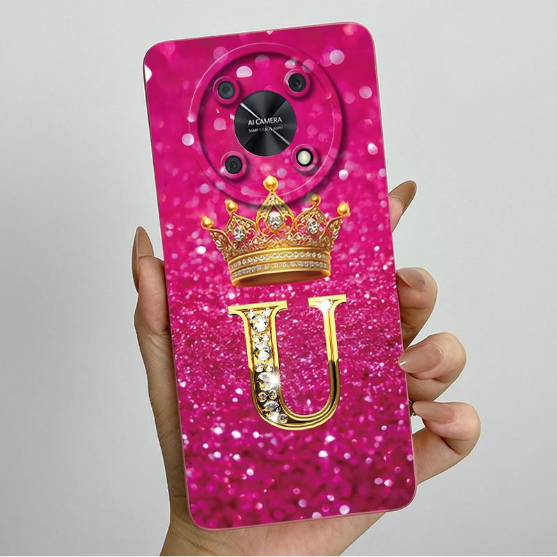 For Huawei Nova Y90 (CTR-LX2) / Nova Y91 (STG-LX1) Fashion Initial Letter Couple Phone Case Soft Silicone TPU Protective Casing