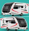 For Camper RV Trailer Stripes Graphics (Two Side) Vinyl Graphics Kit Decals DIY Car Stickers  New Style