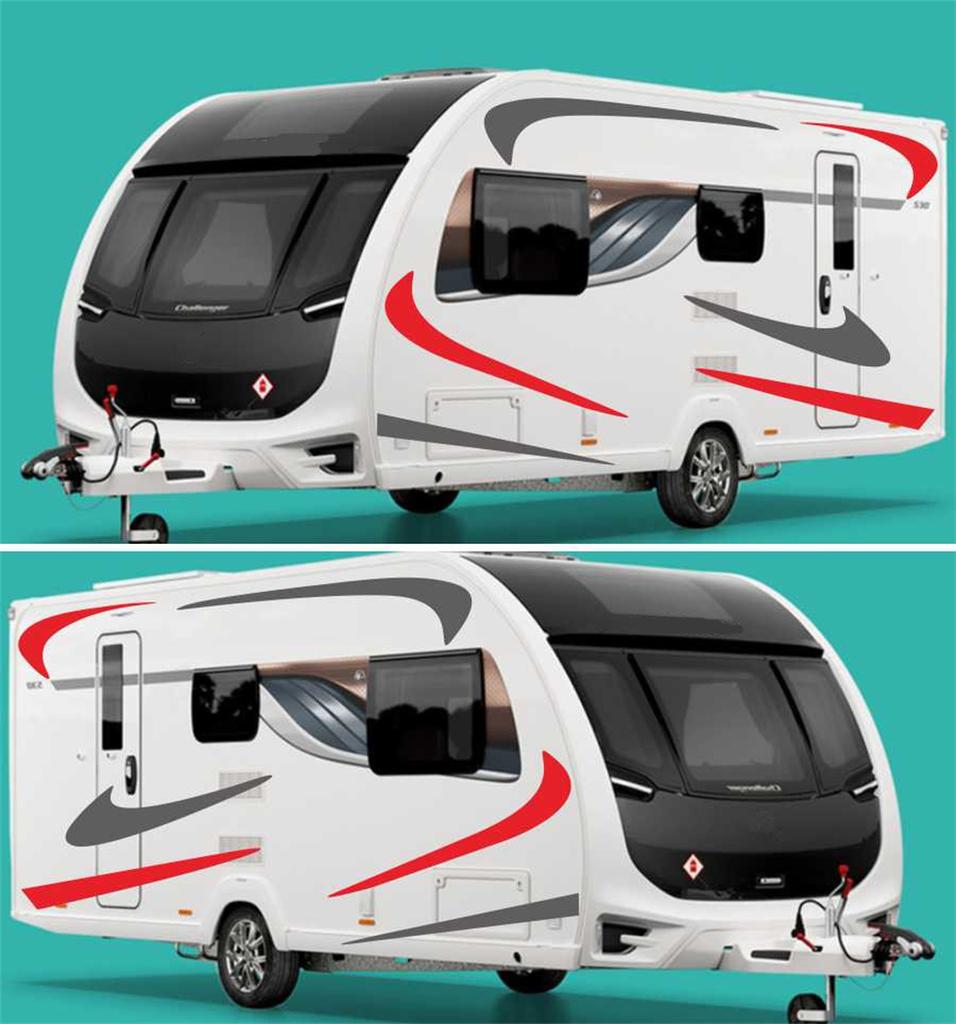 For Camper RV Trailer Stripes Graphics (Two side) Vinyl Graphics Kit Decals DIY Car Stickers  New style