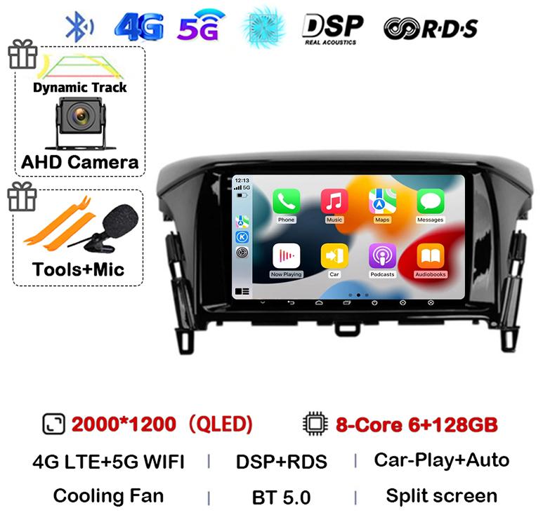 Android 14 Carplay Auto For Mitsubishi Eclipse Cross 2017 2018 2019-2022 Car Radio Stereo Multimedia Video Player Navigation GPS