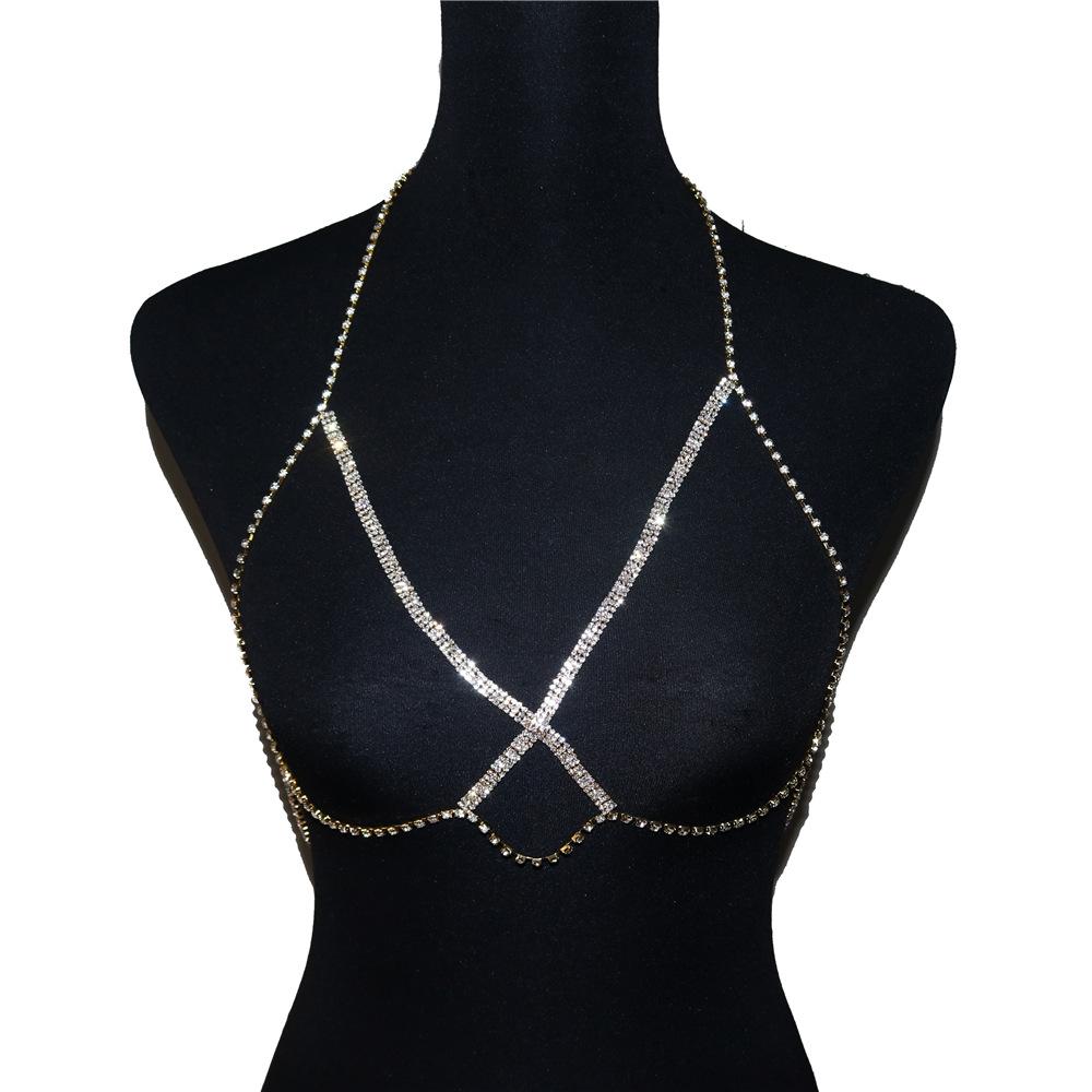 European And American Fashion Jewelry Sexy New Rhinestone Claw Chain Bikini Chest Chain Body Chain
