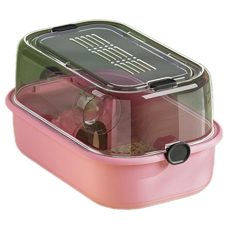 Large Indoor Hamster Habitat Cage with Ventilated Clear Cover Pet Villa Playgrounds for Small Animal Pet Supply 6XDE