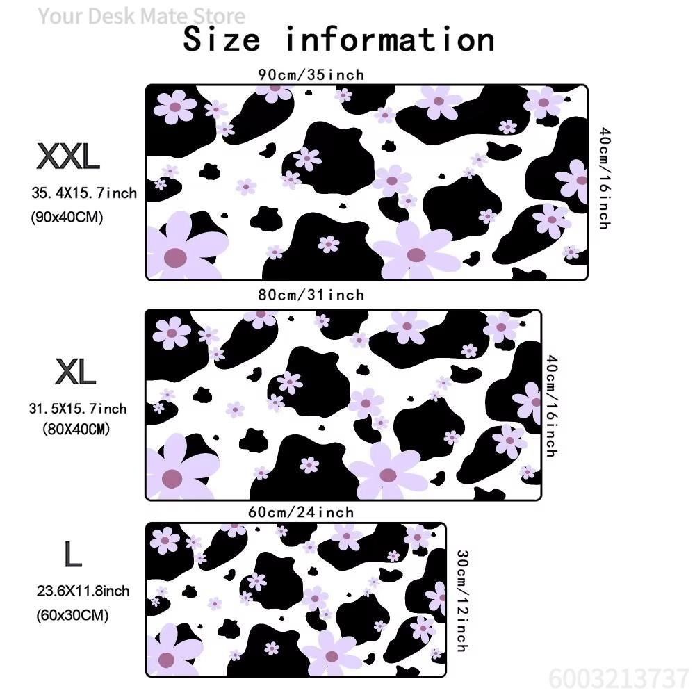 Purple Daisy Large Gaming Mouse Pad Cute Non-Slip Rubber Keyboard Pads Gamer Girls Aesthetic Office Desktop Decor Long Mousepad