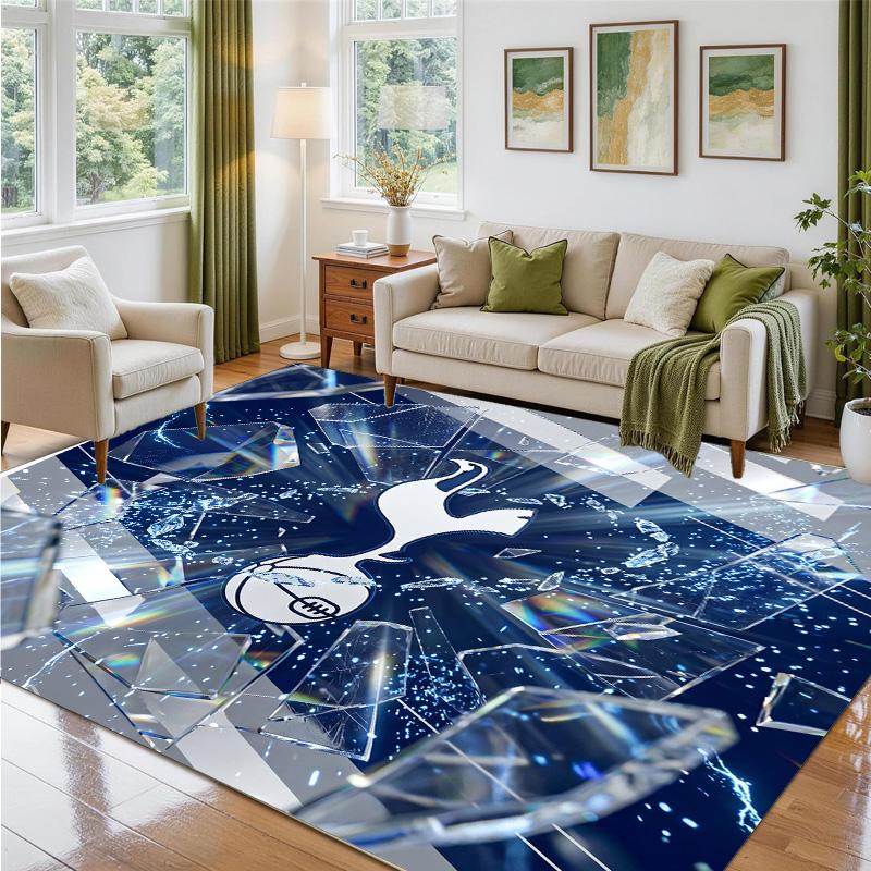 Tottenham Hotspur Design Crystal Velvet Rug Soft Decorative Mat for Bedroom Entrance