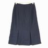 80s-90s Vintage’s Inverted Pleats Skirt Knee Length 9AR M Navy Herringbone(USED)