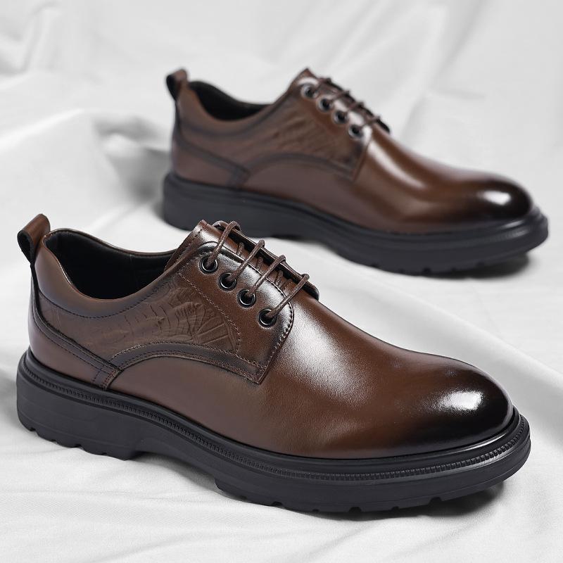 Fashion Autumn New Designer Groom Wedding Shoes for Men Solid Color Fashion Casual Platform Shoes Male British Style Leather Shoe Man