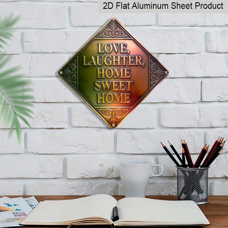 2D Flat, 1pc Vintage Family Love Theme Metal Wall Hanging Sign - Romantic Aluminum Plaque Suitable for Bedroom, Living Room, , Cafe - Sentimental