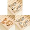 Modern Retro Metal Ring Stack For Women Featuring Geometric Lines For Daily Wear