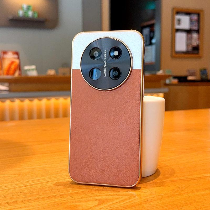 Vintage Two-Tone Leather-Look Case For Honor X80 Pro Max X9d Honor Magic 8 Pro Air Magic8 RSR Camera Protection Cover