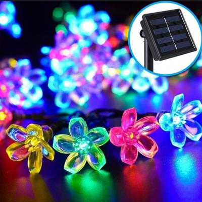8 Modi LED Solar Kirschblüten Lichterkette Außen Wasserdicht 7M Festival Hofdekoration Atmosphärenlicht für Rasen Garten