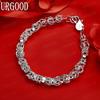 925 Sterling Silver Gift Circle Charm Bracelet Fashion Jewelry