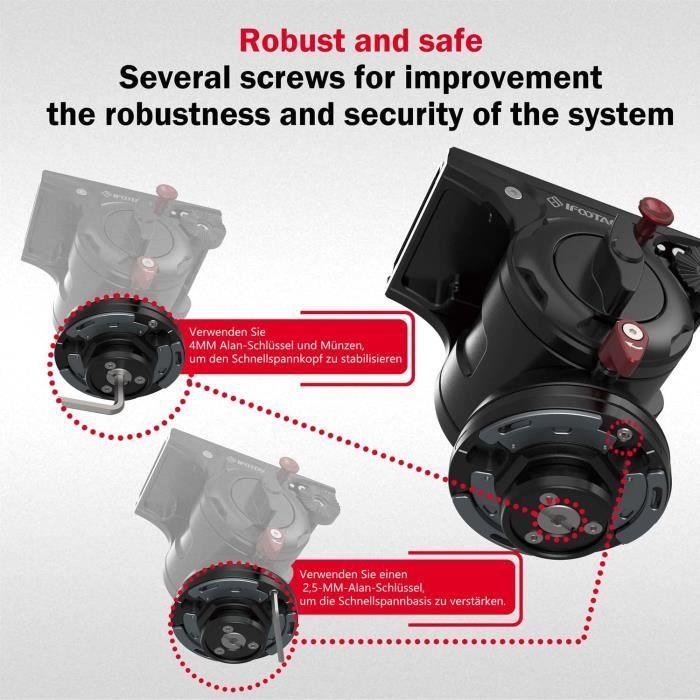 Système de libération rapide - iFootage - Seastars Q1S - 270g - Compatible avec trépieds - Charge max 9kg